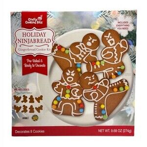 Ninjabread Ninja Holiday Gingerbread Cookie Kit Pre-Baked Ready To Decorate